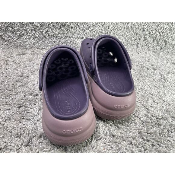 Crocs Classic Crush Womens Size 7 Shoes Purple Chunky Platform Clogs Sandals - Picture 5 of 12